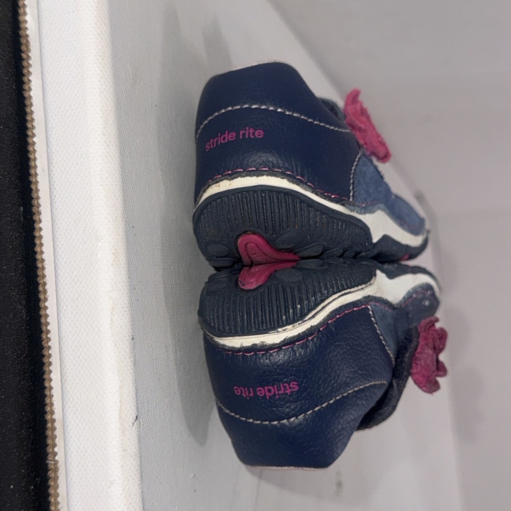 Stride Rite SRT Teagan Navy Blue Leather Mary Jane Shoes Toddler Girls Size 8.5 - Picture 7 of 8